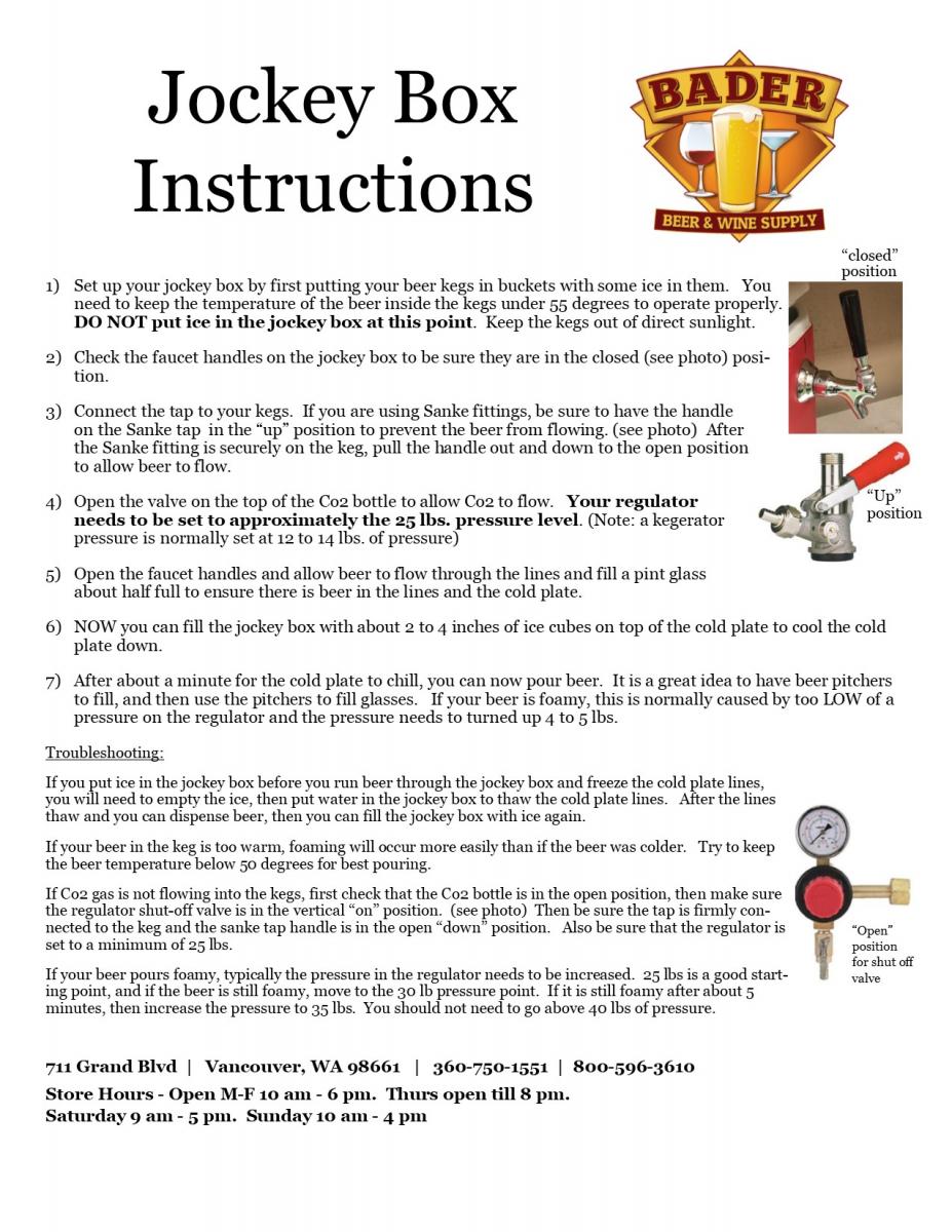 Jockey Box Rentals Bader Beer & Wine Supply